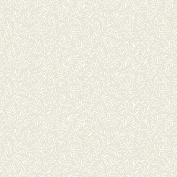 Papperstapet 8611, Borosan 21, små vita blad, ljusgrå botten