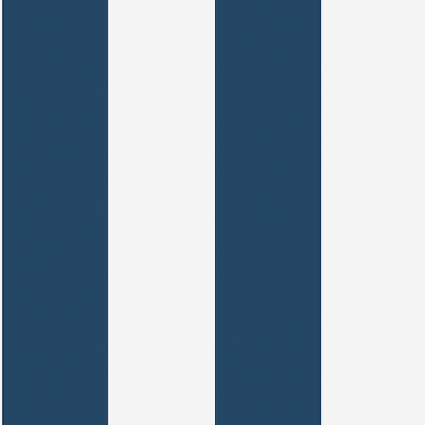 Tapet Orust Stripe, Marstrand II, breda ränder i blått och vitt