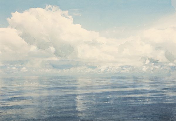 Tapet Horizon, Marstrand II, fondtapet, horisont vid havet, blå toner