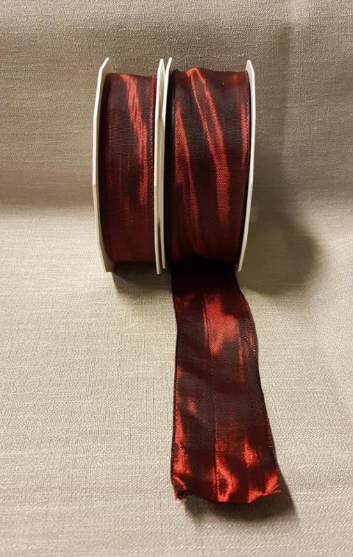 Textilband LYON i två bredder, 25 mm och 40 mm, skimrande röd