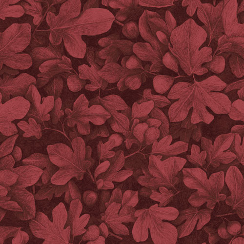 Tapet Ficus Claret, Kent, fikusblad, röd
