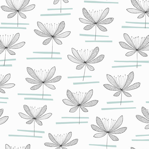 Tapet Water Lily, Seven Sisters, näckros, aqua