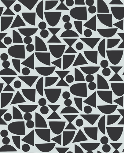 Tapet Shapes, Seven Sisters, geometriskt mönster, aqua/svart