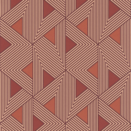 Tapet Ferro Chili, Wild, skimrig geometriskt uttryck i röd.