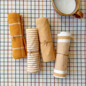 Kökshanddukar RECYCLE, 4-pack, Stl.50x70 cm, saffransgul