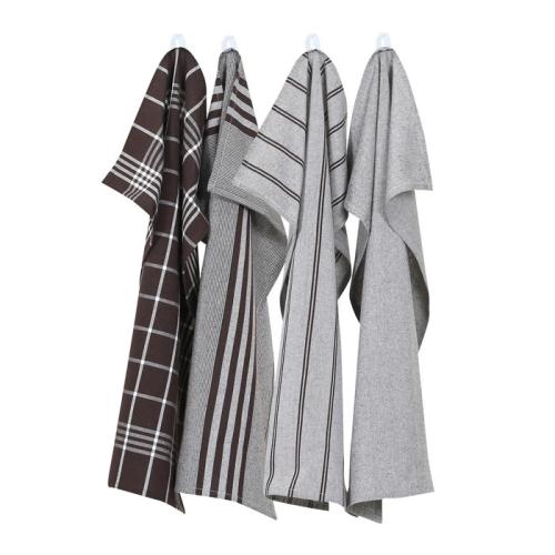 Kökshanddukar RECYCLE, 4-pack, 50x70 cm, brun