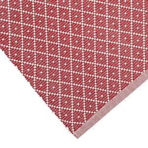 Löpare / fönsterremsa ELLA recycle, 15x140cm, mörkröd, beige