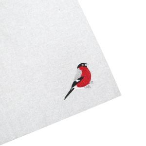 Kökshandduk DOMHERRE, med en broderad domherre, RECYCLE Stl. 45x60 cm, grå