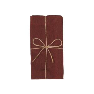 Servett eller liten duk, ELIN, 2-pack stl. 45x45cm återvunnet material, chambray i rost och svart