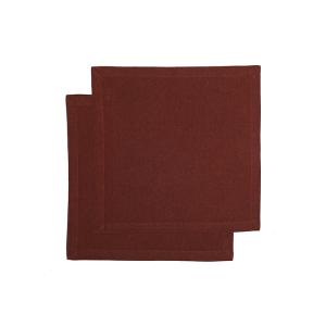 Servett eller liten duk, ELIN, 2-pack stl. 45x45cm återvunnet material, chambray i rost och svart
