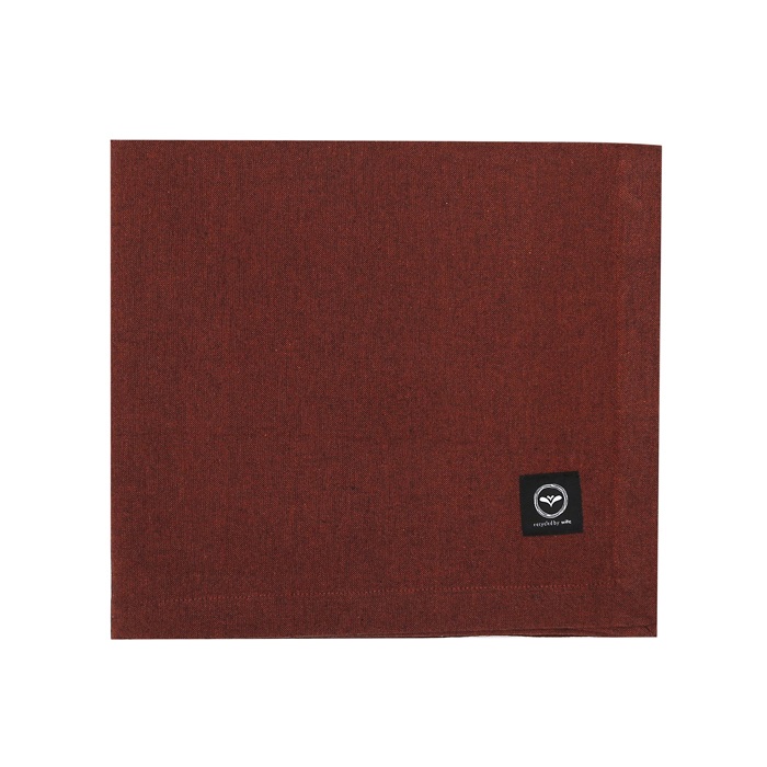 Duk ELIN, stl.140x250cm enfärgad återvunnen textil, chambray i rost och svart
