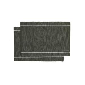 Bordstablett RUNE, 2-pack, enfärgad med smal rand, recycle, stl.33x45cm, olivgrön, beige