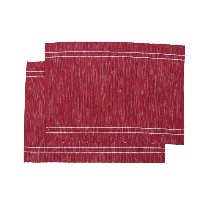 Bordstablett RUNE, 2-pack, enfärgad med smal rand, recycle, stl.33x45cm, röd, beige