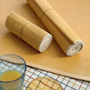 Löpare KALLE enfärgad, recycle, stl. 33x120cm, gul, beige