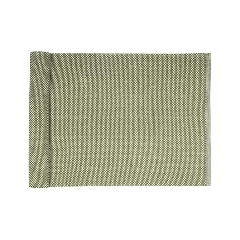 Löpare KALLE enfärgad, recycle, vävd i grönt och beige, stl.33x120cm