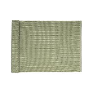 Löpare KALLE enfärgad, recycle, vävd i grönt och beige, stl.33x120cm