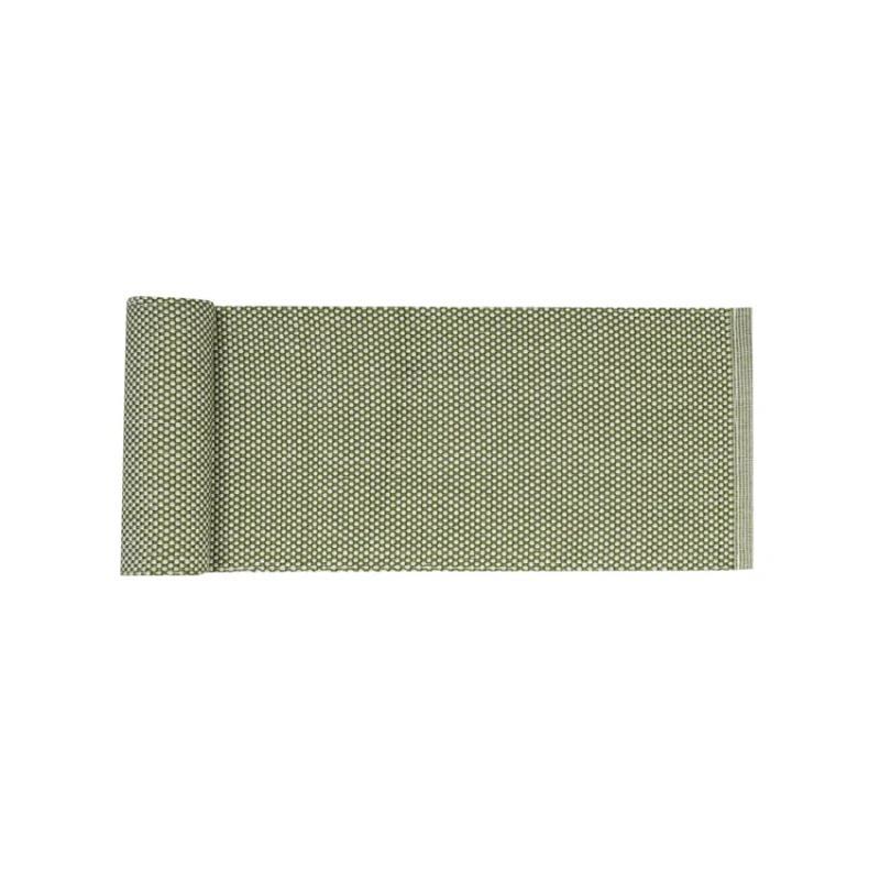 Löpare, fönsterremsa KALLE enfärgad, melerad, recycle, vävd i grönt och beige