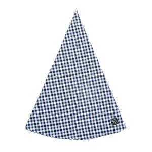 Rund Duk BELLA, smårutig i återvunnet material, Diameter 160cm, marinblå och vit