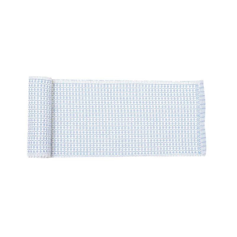 Löpare, fönsterremsa STEN, mönstervävd i två färger, recycle, stl.15x140cm, ljusblå, vit