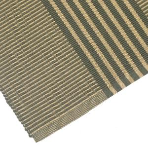 Löpare ISA, vävd randig duk/bordslöpare i klassisk stil, recycle. Olivgrön/sand