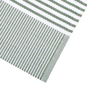 Löpare ISA, vävd randig duk/bordslöpare i klassisk stil, recycle i grönt och vitt