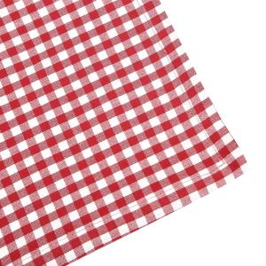 Rund Duk BELLA, smårutig i återvunnet material, Diameter 160cm, röd och vit