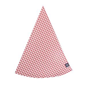 Rund Duk BELLA, smårutig i återvunnet material, Diameter 160cm, röd och vit