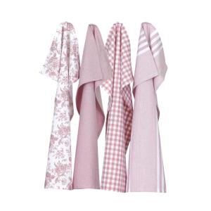 Kökshanddukar RECYCLE LINNEA, mix i 4-pack, ljusrosa och vitt