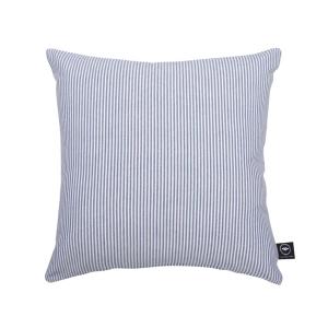 Kuddfodral BOSSE, återvunnet material, smalrandig i gråblått och vitt