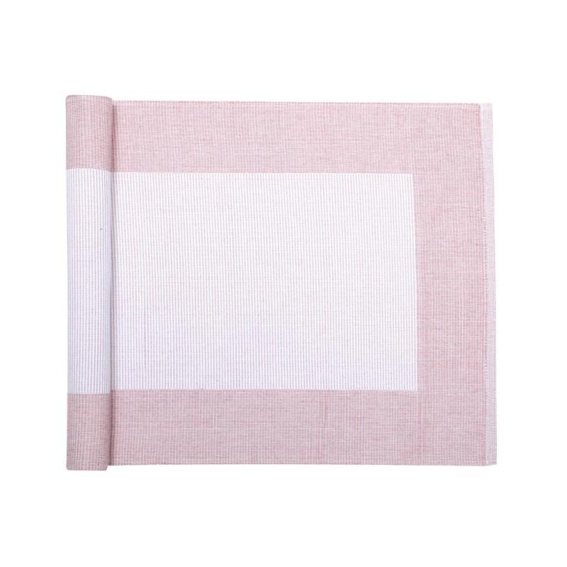 Löpare POPPY i ljusrosa och vitt med mörkare rosa ram runt kanterna