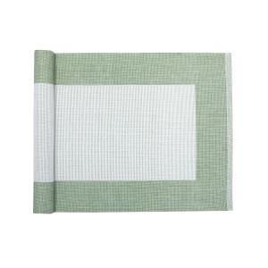 Löpare POPPY i grönt och vitt med mörkare grön ram runt kanterna