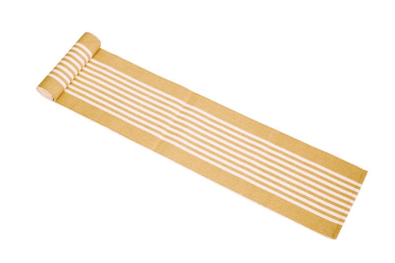 Löpare, fönsterremsa KAJSA randig, recycle, gul och vit