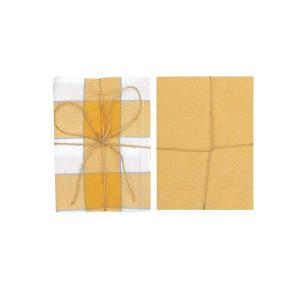 Kökshandduk TED, återvunnen bomull, rutig och enfärgad, 2-pack stl.50x70cm, gul, vit