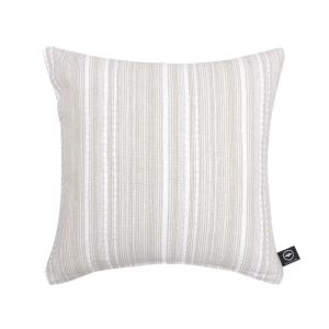 Kuddfodral EBBA, återvunnet material, vävt randigt i linnefärg och offwhite