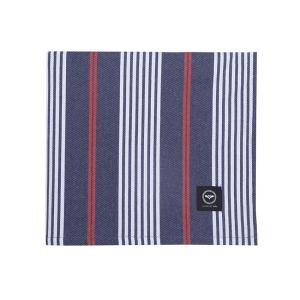 Avtorkningsbar duk HAMPUS, randig i marin stil i marinblått, offwhite och röd i återvunnet material