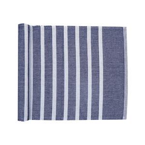 Löpare SIGRID, återvunnet material, breda ränder i vitt och marinblått