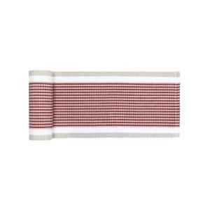 Löpare, fönsterremsa GRETA randig i rött, offwhite och linnefärg, stl 15x140cm