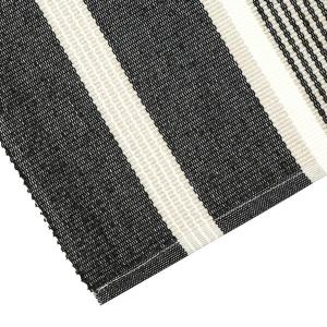 Löpare GRETA randig i svart, offwhite och linnefärg, stl 33x120cm