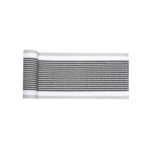 Löpare, fönsterremsa GRETA randig i svart, offwhite och linnefärg, stl 15x140cm
