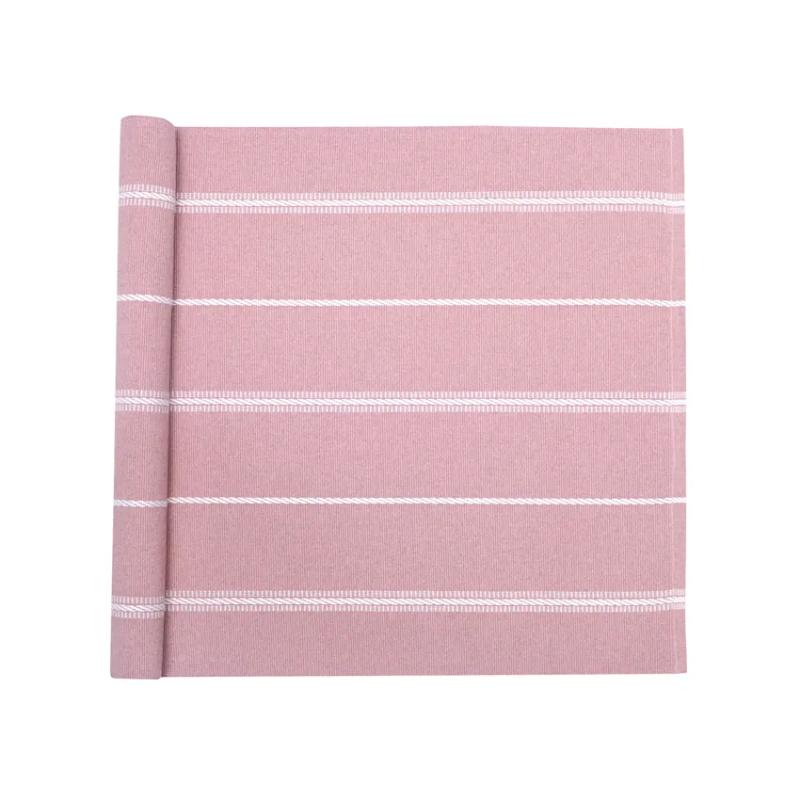 Löpare HERMAN i ljusrosa med tvinnade vita ränder, stl 45x140cm
