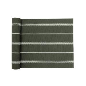 Löpare HERMAN i olivgrönt med tvinnade vita ränder, stl 33x120cm