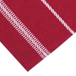Löpare HERMAN i rött med tvinnade vita ränder, stl 33x120cm