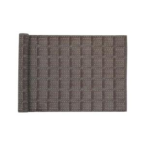 Bordslöpare VIGGO med fiskbensmönster i rutor i brunt och linnefärg, stl. 33x120cm