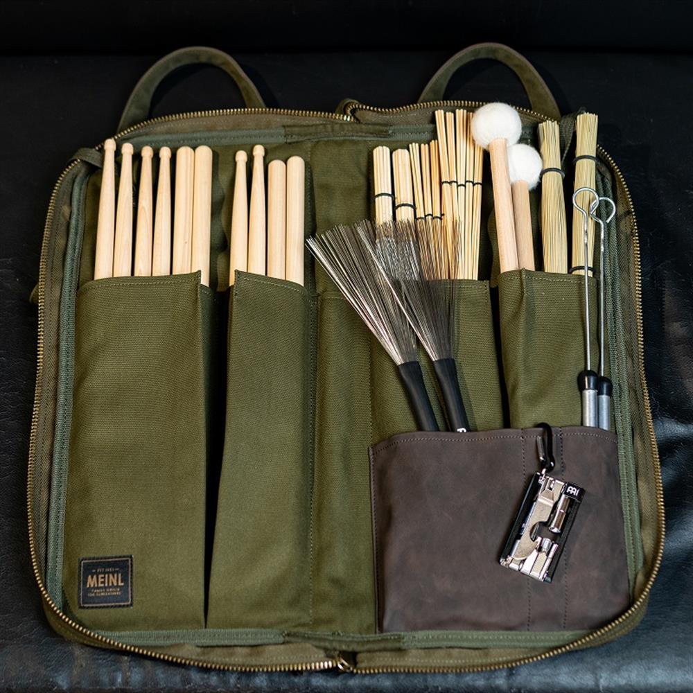 Meinl Percussion Waxed Canvas Stickbag, Forest Green, MWSGR, MWSGR