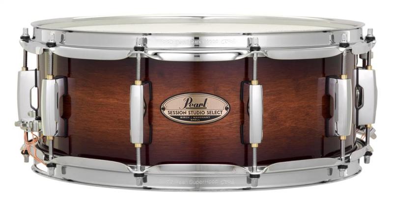 Pearl Session Studio Select 14x5.5 Snare Drum Gloss Barnwood Brown