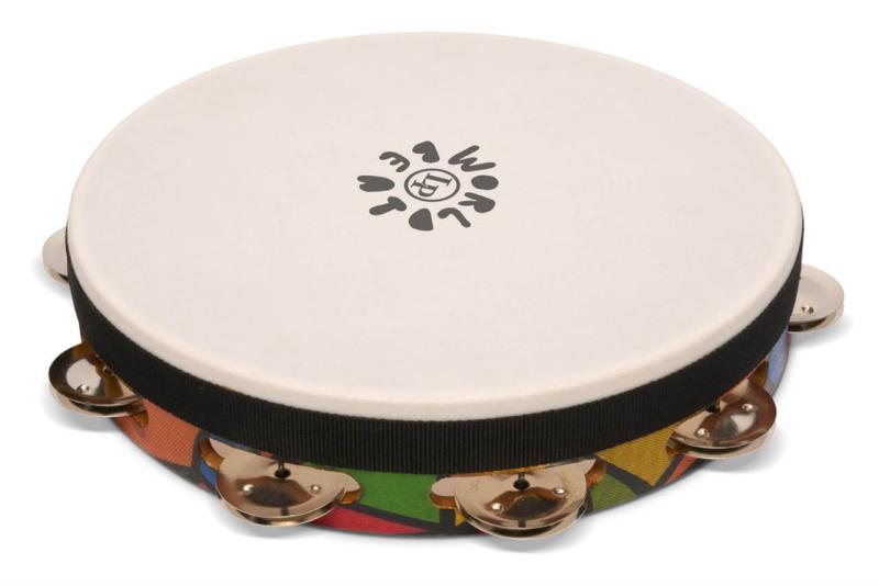 Latin Percussion Tambourine World Beat Single Row with Head LP7023, Supertone 10''