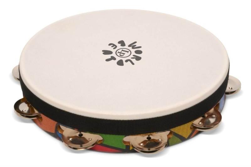Latin Percussion Tambourine World Beat Single Row with Head LP7023, Supertone 10''