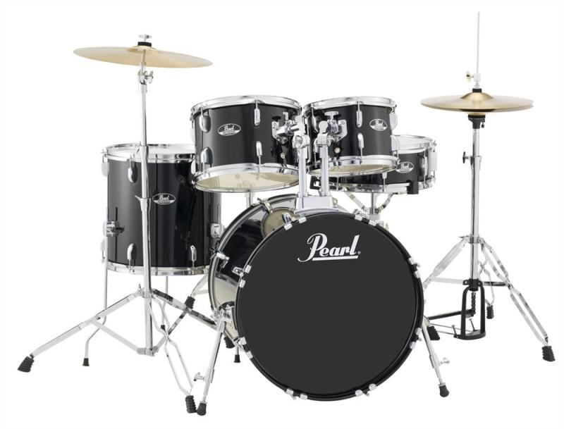Pearl RS505C Roadshow 5-pc. Drum Set w/Hardware & Cymbals Jet Black