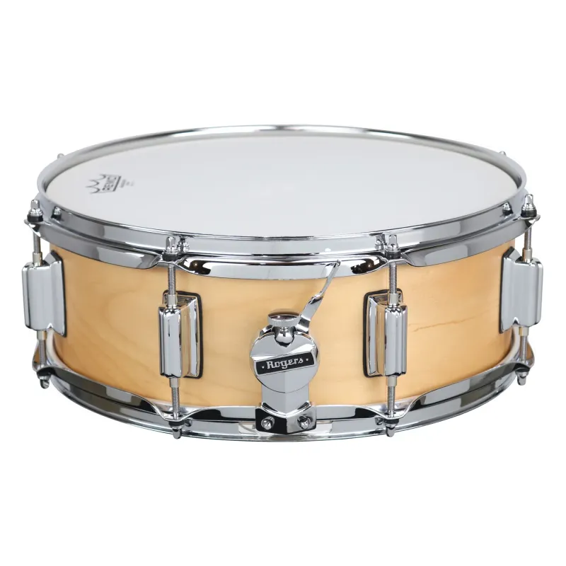 Rogers Drums USA Powertone Wood Shell Snare, Beavertail lug - Satin Natural