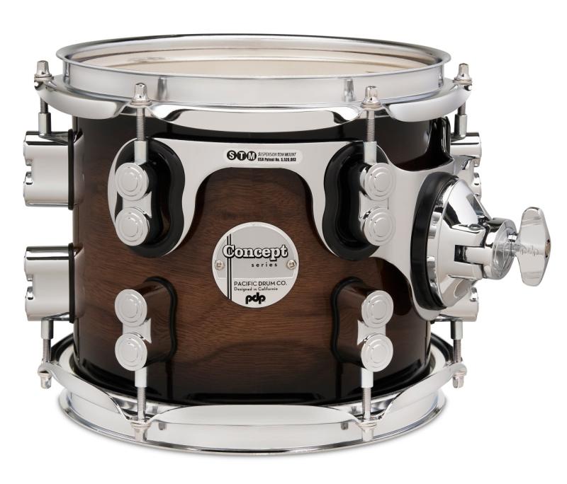 PDP Concept Exotic Tom, 7x8'' - Walnut to Charcoal Burst Lacquer